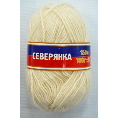 Пряжа Северянка шерсть 30%/верблюжья шерсть 5%/акрил 65% 100гр 150м белый 205 *10 Пряжа Северянка шерсть 30%/верблюжья шерсть 5%/акрил 65% 100гр 150м белый 205 *10