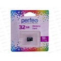 Карта памяти PERFEO microSD  32Gb (class10) без адаптера