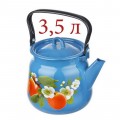 Чайник 3,5л декорированный сферический Васильковый с петлей С2716.4