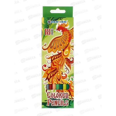 Карандаши 18 цветов Darvish Жар-птица, DV-119-18 пластиковые *8/80 Карандаши 18 цветов Darvish Жар-птица, DV-119-18 пластиковые *8/80