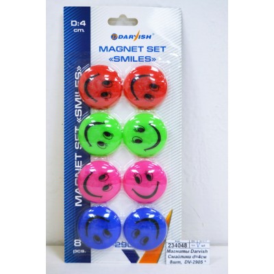 Магниты Darvish Cмайлики d=4cм 8шт,  DV-2905 *20 Магниты Darvish Cмайлики d=4cм 8шт,  DV-2905 *20