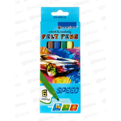 Фломастеры 6 цветов Darvish для мальчиков картонная упаковка, DV-3601-6*24/240 Фломастеры 6 цветов Darvish для мальчиков картонная упаковка, DV-3601-6*24/240