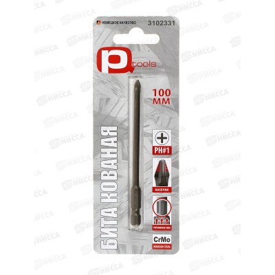 Бита кованая 1x100мм РН(1шт),сталь S2,торсионная, магнит 3102331