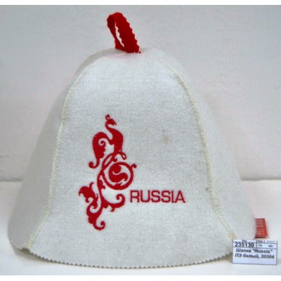 Шапка &quotRussia" ПЭ белый, 20304