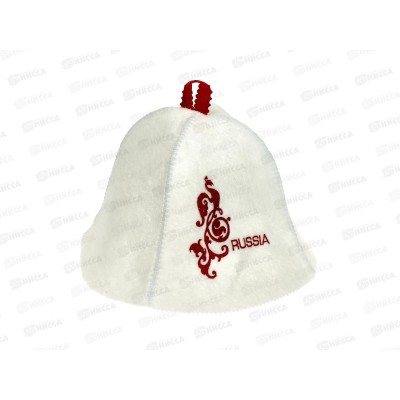 Шапка &quotRussia&quot ПЭ белый, 20304