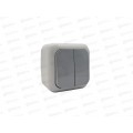 Выключатель двухклавишный T.plast IP54 *10 Выключатель двухклавишный T.plast IP54 *10