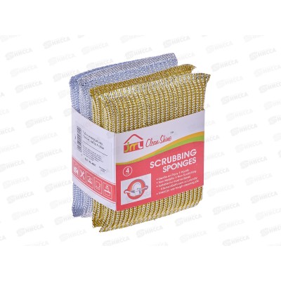 Губка хозяйственная, универсальная, 12х8 см., набор 4 губки, AL-4601 *240 Губка хозяйственная, универсальная, 12х8 см., набор 4 губки, AL-4601 *240