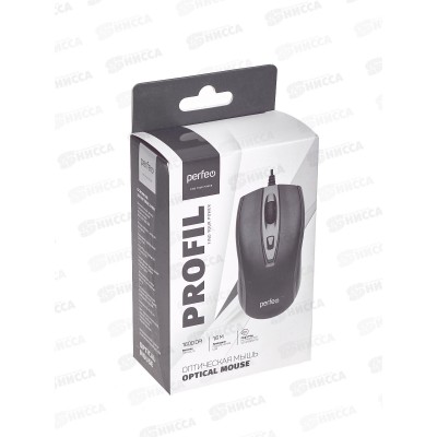 Мышь PERFEO опт. 4кн USB, чер, PF-383-OP-B (PF_4932)