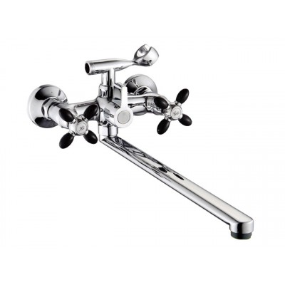 Смеситель для ванны РОТАТО Р2771-6 плоский, черный