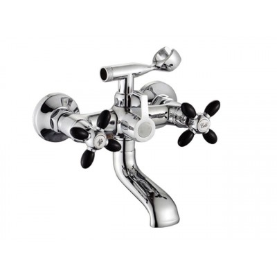 Смеситель для ванны РОТАТО Р3071-6 короткий гусак, черный