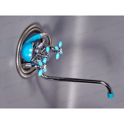 Смеситель для ванны ЭВЕРЕСТ В22-071D,1/2 голубой