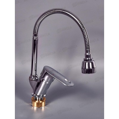 Смеситель для кухни РОТАТО Р58201, с высоким гибким изливом