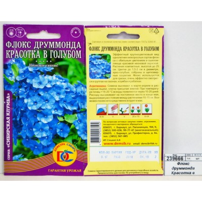 Флокс друммонда Красотка в голубом (0,1гр) *10 ДемСиб Флокс друммонда Красотка в голубом (0,1гр) *10 ДемСиб