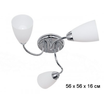 Люстра Эконом свет 3-рожковая пластик 50785/3CR WT