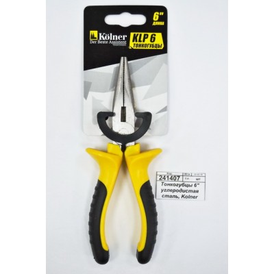 Тонкогубцы 6&quot углеродистая сталь, Kolner KLР 6 *10/60