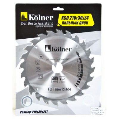 Пильный диск Kolner 210*30*24, до 7600обороты/минута, блистер. *2/50 Пильный диск Kolner 210*30*24, до 7600обороты/минута, блистер. *2/50