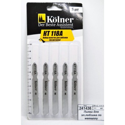Пилки для электрического лобзика по металлу 75*1,.2мм, Kolner KT118А *400 Пилки для электрического лобзика по металлу 75*1,.2мм, Kolner KT118А *400