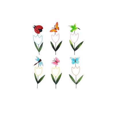 Декор для сада, металлический "Тюльпан" 6в 12,3х41см, 153-088   г