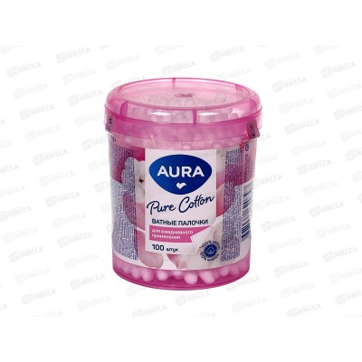 АУРА ватные палочки 100шт стакан Beuty *48 58824