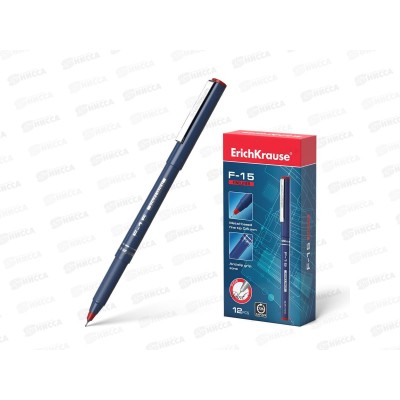 Ручка капиллярная ЕК F15 красная, 37067 *12/144