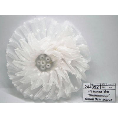 Резинка для волос "Школьница" бант 9см горох 2297204 *6 Резинка для волос "Школьница" бант 9см горох 2297204 *6