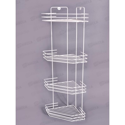 Полка угловая 4х секционная белая АМ 74 *8 Полка угловая 4х секционная белая АМ 74 *8