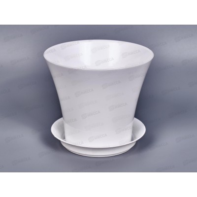 Горшок для цветов Сити 0,6л с поддоном Белый *12 Горшок для цветов Сити 0,6л с поддоном Белый *12