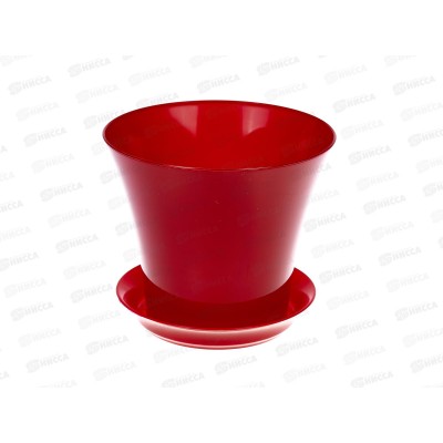 Горшок для цветов Сити 0,6л с поддоном Красный *12 Горшок для цветов Сити 0,6л с поддоном Красный *12