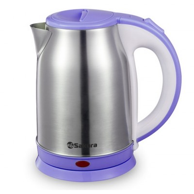 Чайник электрический SA-2147P 1,8л нержавеющая сталь+фиолетовый дисковый Чайник электрический SA-2147P 1,8л нержавеющая сталь+фиолетовый дисковый