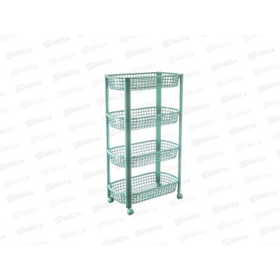 Полка овощная 4 секции на колесах Фисташковый М2731 *3