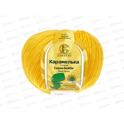 Пряжа Карамелька акрил 100% 50гр 175м желтый 104 *10