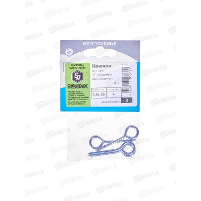 Шуруп-кольцо 3,5*30 4шт SteelRex *10 Шуруп-кольцо 3,5*30 4шт SteelRex *10