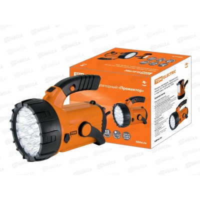 Фонарь TDM Прожектор, аккумулятор 23+18LED, поворот.ручка, 28лм/Вт, 0036