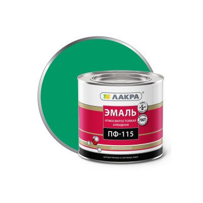 ЭМАЛЬ ЛАКРА ПФ-115 Ярко-зеленая 1кг *10 ЭМАЛЬ ЛАКРА ПФ-115 Ярко-зеленая 1кг *10