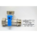 Кран шаровый для бытовых приборов 1/2&quot*3/4&quot*1/2&quot гайка/штуцер-штуцер флажок, никель, тройник, СТМ *10