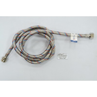 Подводка для воды сталь 1/2" гайка/штуцер 150см СТМ *10/50 Подводка для воды сталь 1/2" гайка/штуцер 150см СТМ *10/50