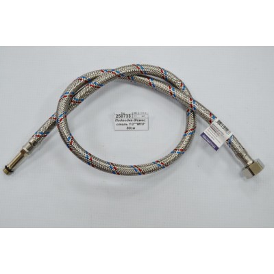 Подводка для смесителя сталь 1/2"*М10*80см длинный штуцер СТМ *100 Подводка для смесителя сталь 1/2"*М10*80см длинный штуцер СТМ *100