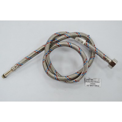 Подводка для смесителя сталь 1/2"*М10*100см длинный штуцер СТМ *100 Подводка для смесителя сталь 1/2"*М10*100см длинный штуцер СТМ *100