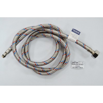 Подводка для смесителя сталь 1/2&quot*М10*150см короткий штуцер СТМ *100