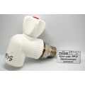Кран шаровый PP-R для радиатора угловой DN25*1/2" СТМ Пласт *5/95 Кран шаровый PP-R для радиатора угловой DN25*1/2" СТМ Пласт *5/95