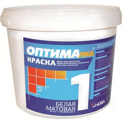 Краска для стен и потолков Оптималка-1 14кг Краска для стен и потолков Оптималка-1 14кг