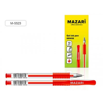 Ручка гелевая MAZARI DENISE красная, 0.5мм, пластиковый корпус, M-5523 *40 Ручка гелевая MAZARI DENISE красная, 0.5мм, пластиковый корпус, M-5523 *40