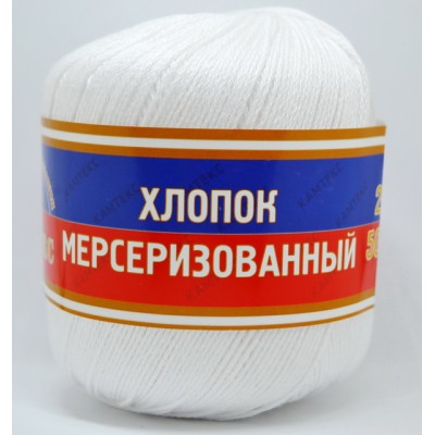 Пряжа Хлопок мерсеризованный 100% 50гр 200м отбелка 002