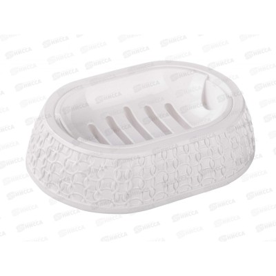 Мыльница "Вязаное плетение" белый М6887 *30 Мыльница "Вязаное плетение" белый М6887 *30