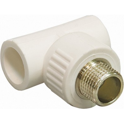 Тройник PP-R комбинированный, с наружной резьбой DN20*3/4&quot СТМ Пластмассовый *10