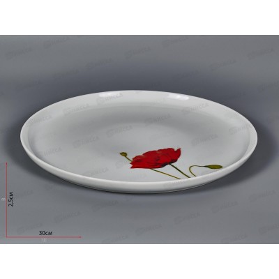 Блюдо круглое плоское  Алый мак 5С0045 *5
