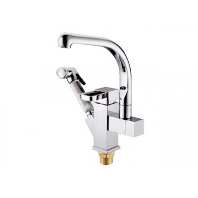 Смеситель для кухни РОТАТО Р4095 выдвижная гигиеническая лейка, высокий излив Смеситель для кухни РОТАТО Р4095 выдвижная гигиеническая лейка, высокий излив