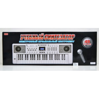 Синтезатор ZYB-В0979-2 с микрофоном, 49клавиш, в коробке  гб *6