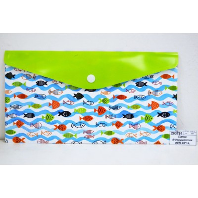 Папка для документов ФЕН 26*14, Подводный мир, с кнопкой, 46516 *12