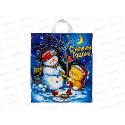 Пакет сумка Новый Год 38*42 Вечерок *25/500
